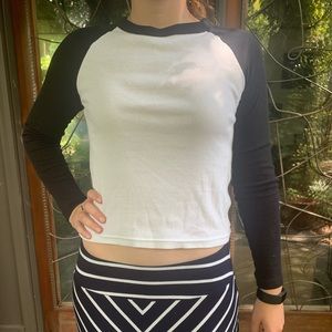 Black and white ribbed baseball shirt from h&m